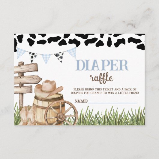 Cowboy Diaper Raffle Insert (Vorderseite)