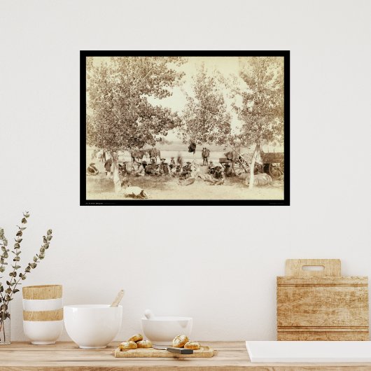 Cowboy Dinner Scene 1887 Poster (Küche)