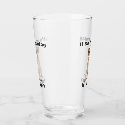 Cowboy Dog Birthday Glas (Links)