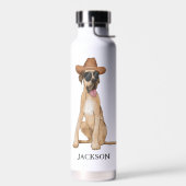 Cowboy Dog Illustration Trinkflasche (Links)