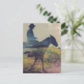 Cowboy-Doppelexposition Postkarte (Stehend Vorderseite)