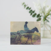 Cowboy-Doppelexposition Postkarte (Stehend Vorderseite)