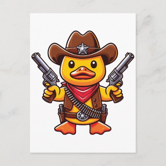 Cowboy Duck Sheriff Postkarte (Vorderseite)