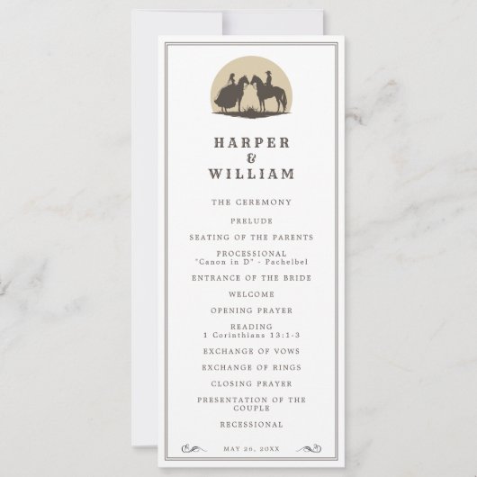 Cowboy-Ehepaar Einladung (Vorderseite)