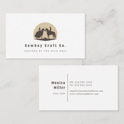 Cowboy Ehepaar - Visitenkarte (Vorne/Hinten)