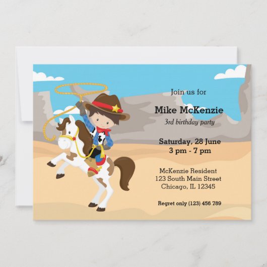 Cowboy Einladung (Vorderseite)