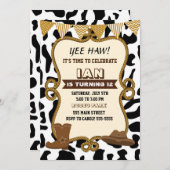 Cowboy Einladung Boy Geburtstagsparty Alter Wester (Vorne/Hinten)
