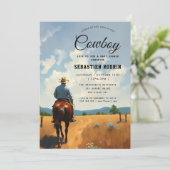Cowboy-Einladung Einladung (Stehend Vorderseite)