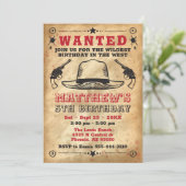 Cowboy Einladung, Western Geburtstag Einladung (Stehend Vorderseite)