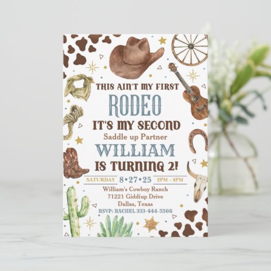 Cowboy - Einladung zum Geburtstag, 2. Rodeo (Stehend Vorderseite)