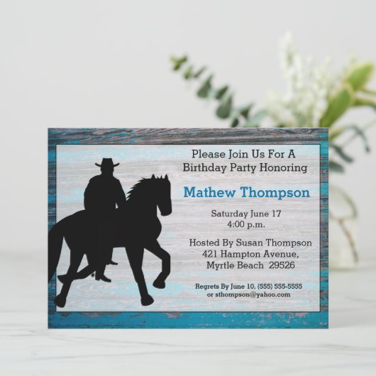 Cowboy - Einladungen zum Geburtstag (Stehend Vorderseite)