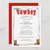 Cowboy - Einladungen zum Geburtstag (Vorne/Hinten)