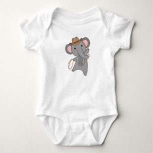 Cowboy Elephant Elephant Safari Lasso Western Baby Strampler
