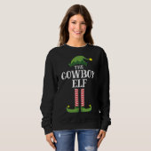 Cowboy Elf Matching Family Group Weihnachtsfest Pa Sweatshirt (Vorne ganz)