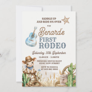 Cowboy erste Rodeo Wild West Geburtstagseinladung Einladung