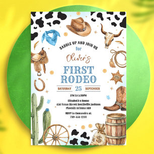 Cowboy erstes Rodeo Wild West 1. Geburtstag  Einladung