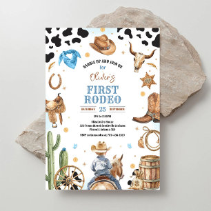 Cowboy erstes Rodeo Wild West 1. Geburtstag Einladung