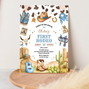 Cowboy erstes Rodeo Wild West 1. Geburtstag Einladung
