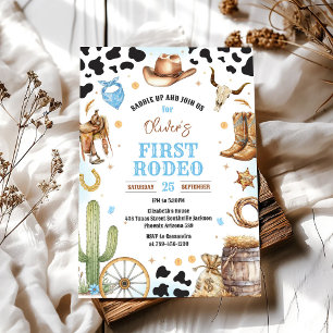 Cowboy erstes Rodeo Wild West 1. Geburtstag Einladung