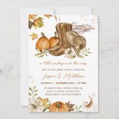 Cowboy Fall Pumpkin eine kleine Cowboy Baby-Dusche Einladung (Vorderseite)