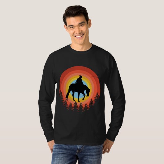 COWBOY FARBIGER SONNENSET T - Shirt (Vorne ganz)