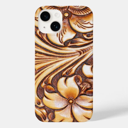 Cowboy Fashion Western Country Tooled Leder Case-Mate iPhone Hülle (Rückseite)