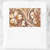 Cowboy Fashion Western Country Tooled Leder Rechteckiger Aufkleber (Tasche)