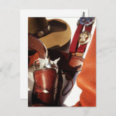 Cowboy Fast Zeichn Pistole in Holster Hat Postcard Postkarte (Vorne/Hinten)