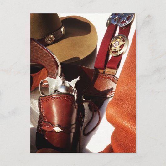 Cowboy Fast Zeichn Pistole in Holster Hat Postcard Postkarte (Vorderseite)