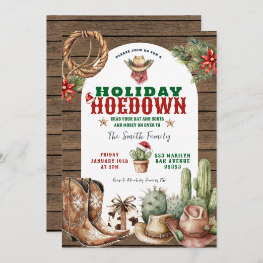Cowboy-Feiertag einladen Einladung (Vorne/Hinten)