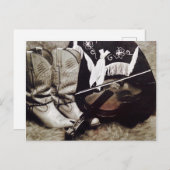 Cowboy Fiddler Postkarte (Vorne/Hinten)