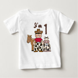 Cowboy First Geburtstag Baby T-shirt