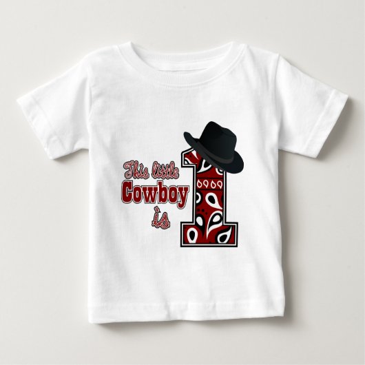 Cowboy First Geburtstag Baby T-shirt (Vorderseite)