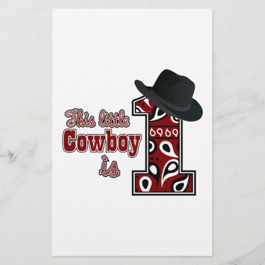 Cowboy First Geburtstag Briefpapier (Vorderseite)