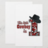 Cowboy First Geburtstag Briefpapier (Vorne/Hinten)