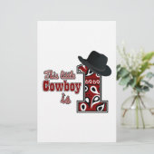 Cowboy First Geburtstag Briefpapier (Stehend Vorderseite)