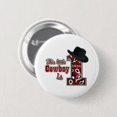 Cowboy First Geburtstag Button (Vorne & Hinten)