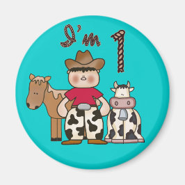 Cowboy First Geburtstag Magnet