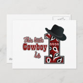 Cowboy First Geburtstag Postkarte (Vorne/Hinten)