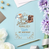 Cowboy First Rodeo 1st Birthday Acrylic Acryleinladungen (Insitu (Hochzeit))