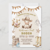 Cowboy First Rodeo Balloons Einladung zum Geburtst (Vorderseite)