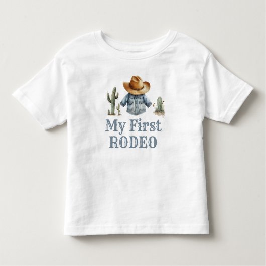 Cowboy First Rodeo Birthday Boy Kleinkind T-shirt (Vorderseite)