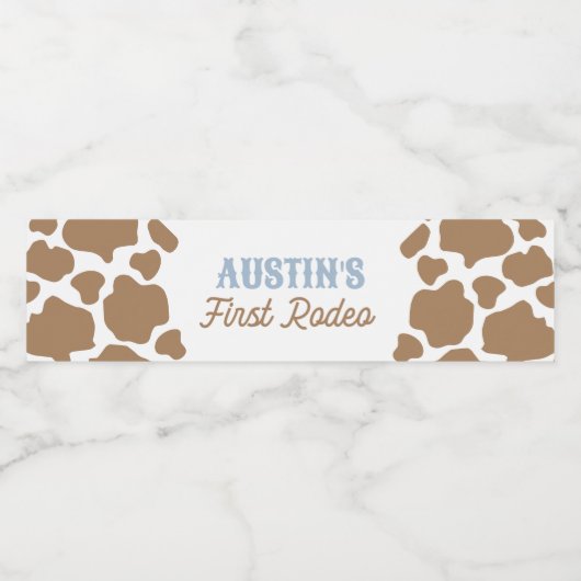 Cowboy First Rodeo Birthday Wasserflaschenetikett (Einzelnes Label)