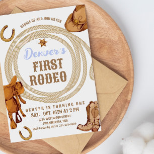 Cowboy First Rodeo Geburtstag Einladung Gender Neu