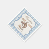Cowboy First Rodeo Gingham Geburtstagsservietten Serviette (Ecke)