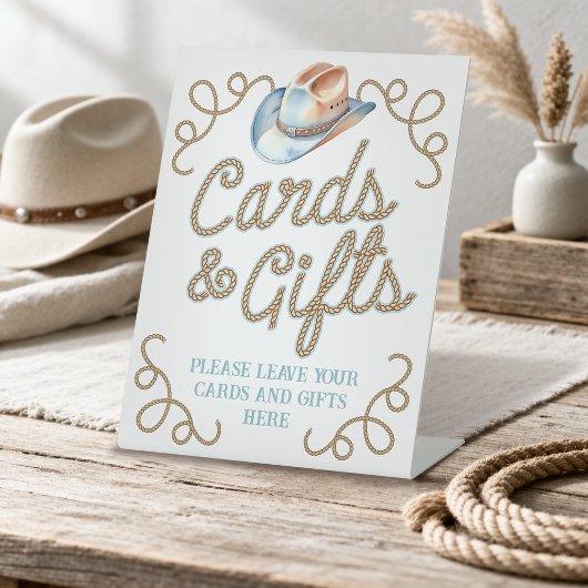 Cowboy First Rodeo Karten und Geschenke Sockelschild