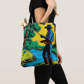 Cowboy Fisherman on Riverbank Tasche (Von Nahem)