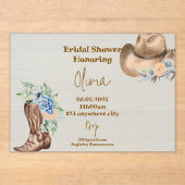 COWBOY FLORAL BRAUTPARTY ACRYLEINLADUNGEN (Vorderseite)