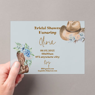 COWBOY FLORAL BRAUTPARTY ACRYLEINLADUNGEN