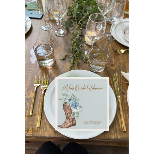 COWBOY FLORAL BRAUTPARTY SERVIETTE